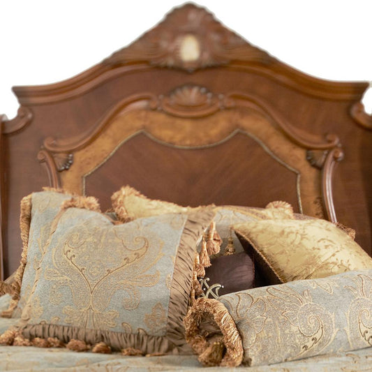 AICO by Michael Amini - Cortina Queen Sleigh Bed in Honey Walnut - NF6500QNSL-28 veiw 2