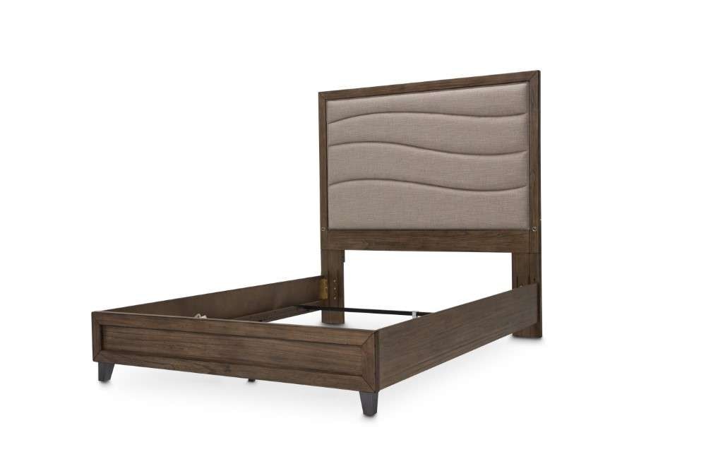 AICO by Michael Amini - Del Mar Sound - Eastern King Panel Bed with Fabric Insert - Boardwalk - KI-DELM014EK-215 veiw 3