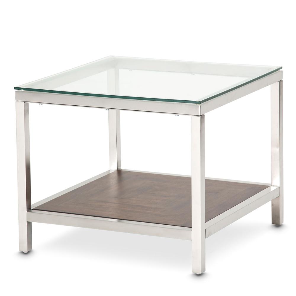 AICO by Michael Amini - Diversey End Table w/ Glass Top - FS-DVRSY202_CLOSEOUT veiw 1