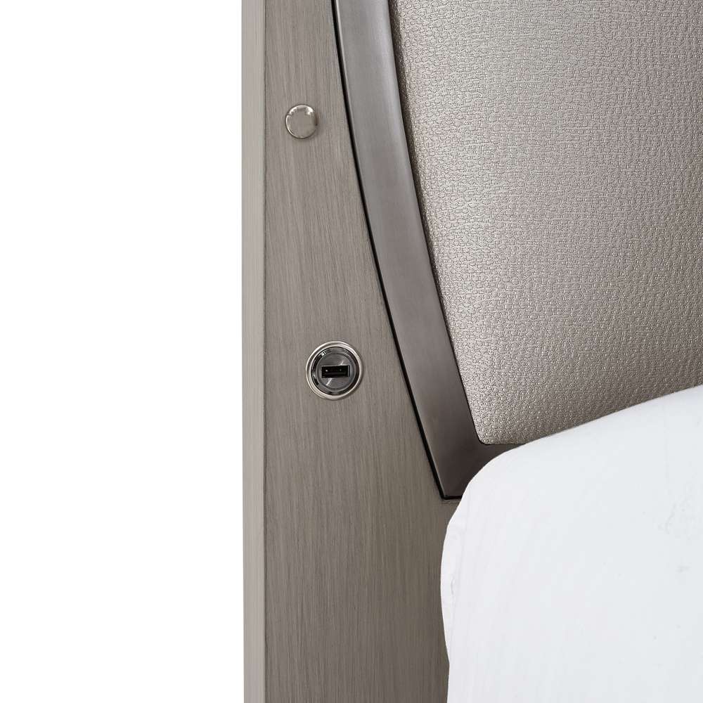 AICO by Michael Amini - Eclipse Eastern King Upholstered Bed with LED Lights - Moonlight - KI-ECLPEK-135 veiw 5