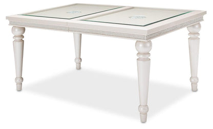 AICO by Michael Amini - Glimmering Heights 4 Leg Dining Table Complete in Ivory veiw 1