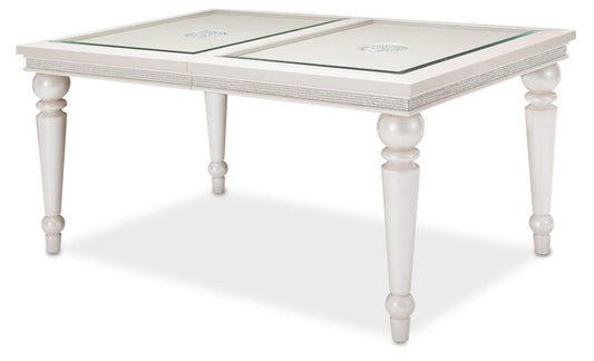 AICO by Michael Amini - Glimmering Heights 4 Leg Dining Table Complete in Ivory veiw 1
