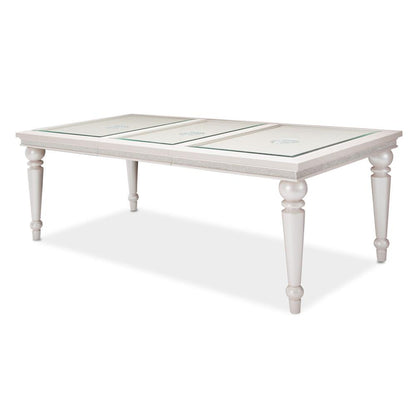 AICO by Michael Amini - Glimmering Heights 4 Leg Dining Table Complete in Ivory veiw 2