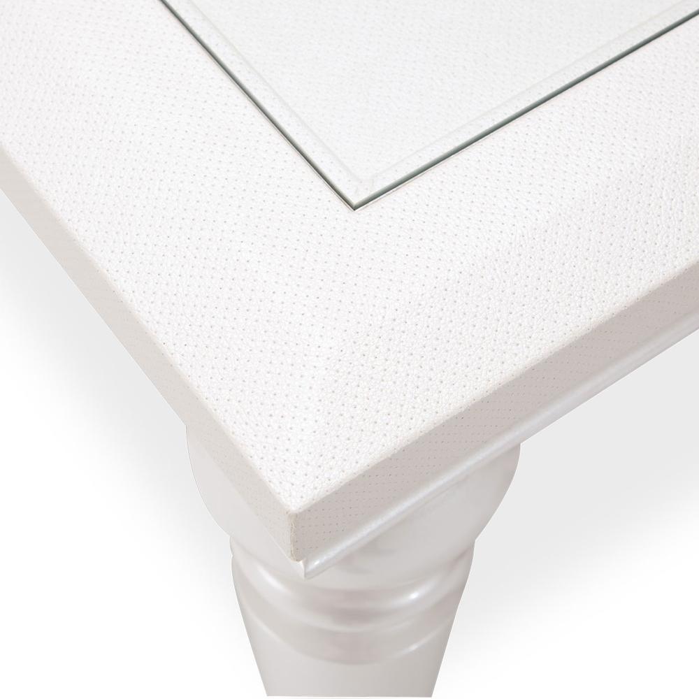 AICO by Michael Amini - Glimmering Heights 4 Leg Dining Table Complete in Ivory veiw 3