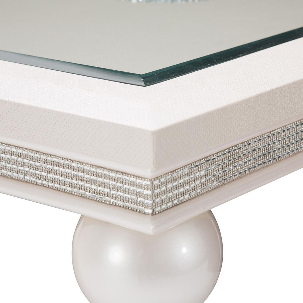 AICO by Michael Amini - Glimmering Heights 4 Leg Dining Table Complete in Ivory veiw 4