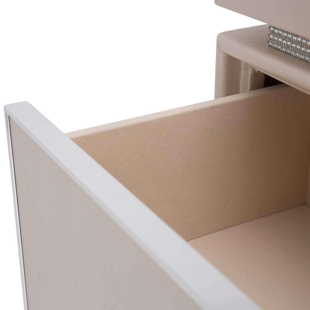 AICO by Michael Amini - Glimmering Heights Upholstered 5 Drawer Chest in Ivory - 9011070-111 veiw 4