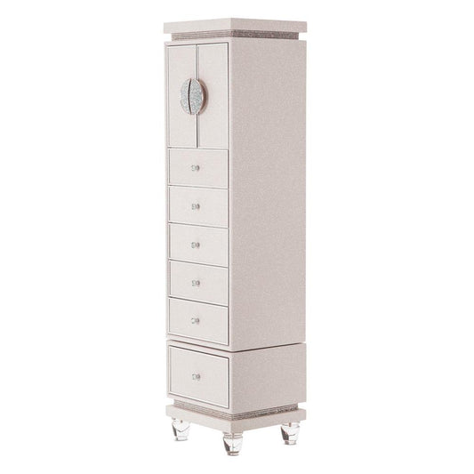 AICO by Michael Amini - Glimmering Heights Upholstered Swivel Lingerie Chest in Ivory - 9011062-111 veiw 1