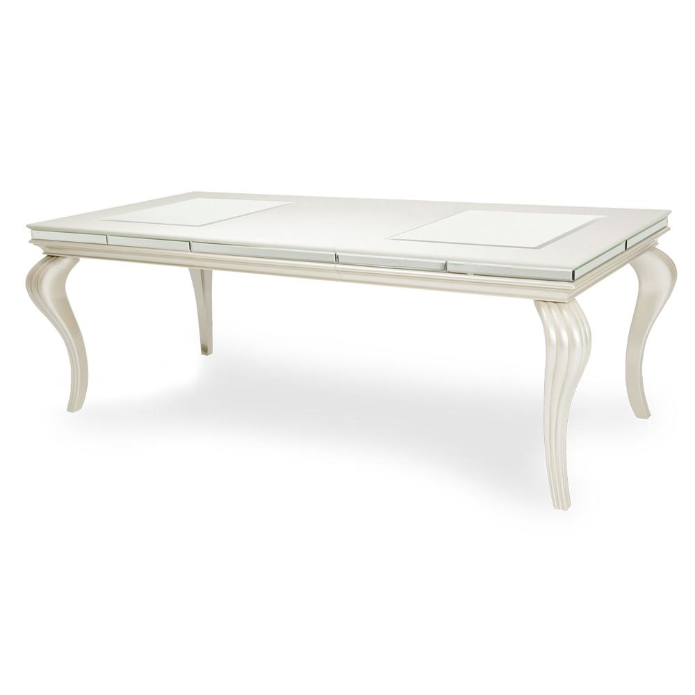 AICO by Michael Amini - Hollywood Loft 4 Leg Dining Table w/ Glass Inserts in Frost - 9001600-104_CLOSEOUT veiw 1