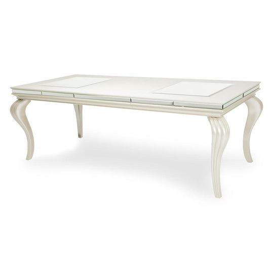 AICO by Michael Amini - Hollywood Loft 4 Leg Dining Table w/ Glass Inserts in Frost - 9001600-104_CLOSEOUT veiw 1