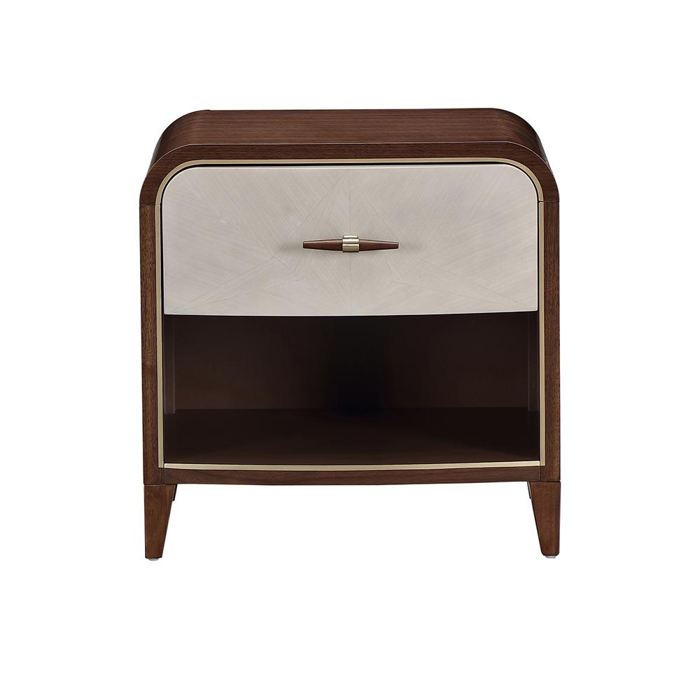 AICO by Michael Amini - Houston 1-Drawer Nightstand - Walnut - 9095040-416 veiw 2
