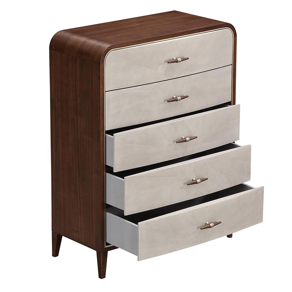 AICO by Michael Amini - Houston 5-Drawer Chest - Walnut - 9095070SA-416 veiw 4