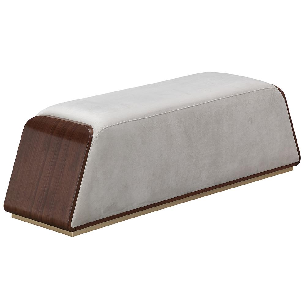 AICO by Michael Amini - Houston Accent Bench - Porcini/Walnut - 9095904-416 veiw 2