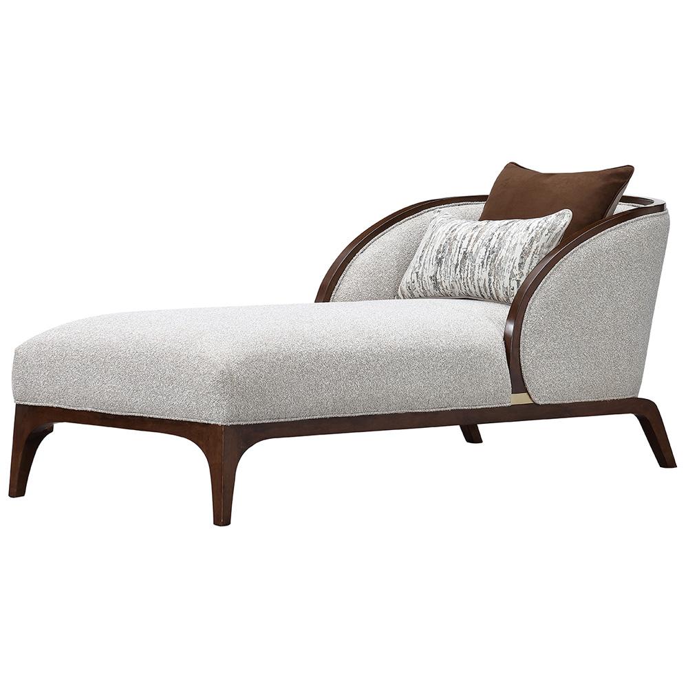 AICO by Michael Amini - Houston Chaise - Pebble/Walnut - 9095842-PBL-416 veiw 1