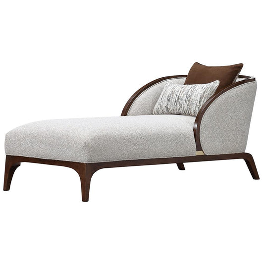 AICO by Michael Amini - Houston Chaise - Pebble/Walnut - 9095842-PBL-416 veiw 1