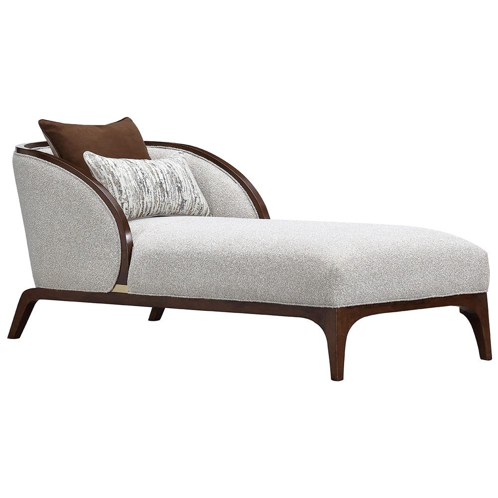 AICO by Michael Amini - Houston Chaise - Pebble/Walnut - 9095842-PBL-416 veiw 2