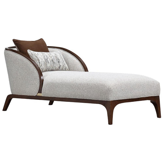 AICO by Michael Amini - Houston Chaise - Pebble/Walnut - 9095842-PBL-416 veiw 2