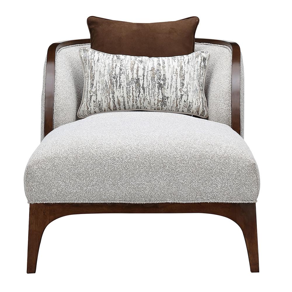 AICO by Michael Amini - Houston Chaise - Pebble/Walnut - 9095842-PBL-416 veiw 3