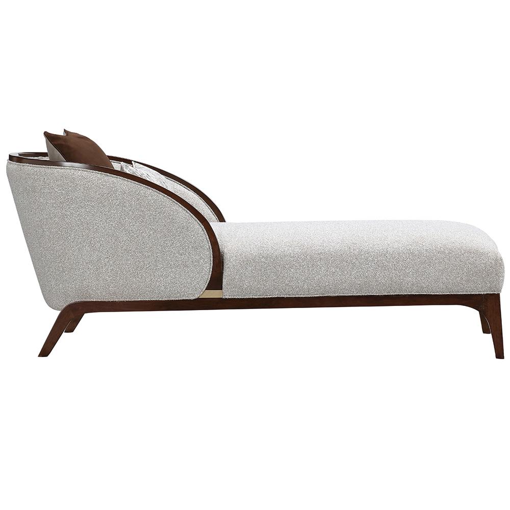 AICO by Michael Amini - Houston Chaise - Pebble/Walnut - 9095842-PBL-416 veiw 4