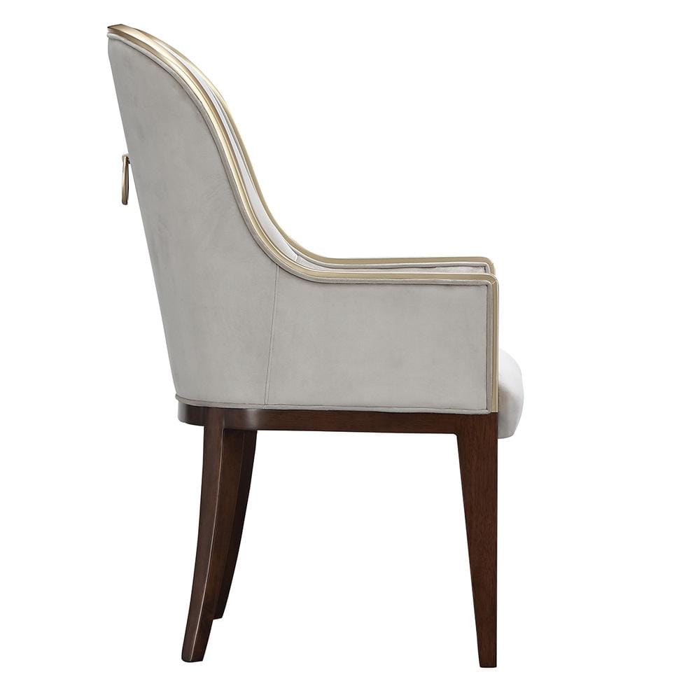 AICO by Michael Amini - Houston Dining Arm Chair - Porcini/Walnut - 9095004A-416 veiw 4