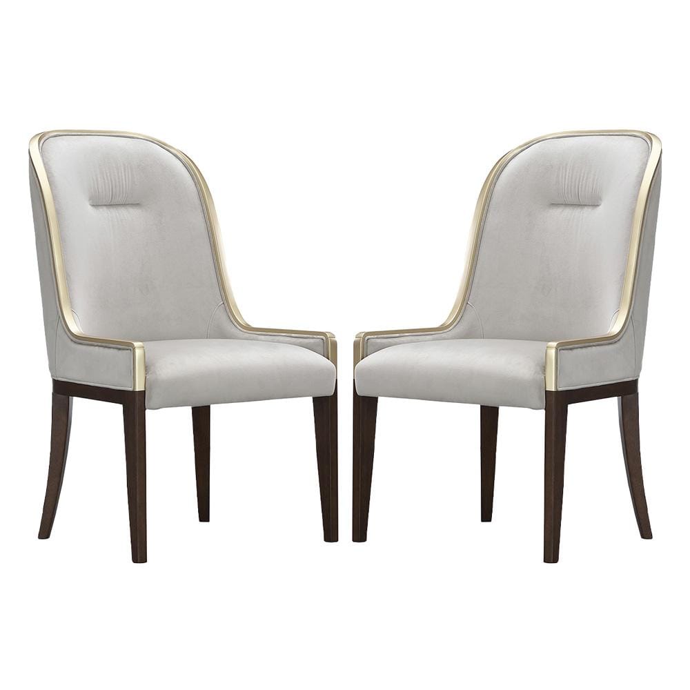 AICO by Michael Amini - Houston Dining Side Chair, Set of 2 - Porcini/Walnut - 9095003A-416 veiw 1