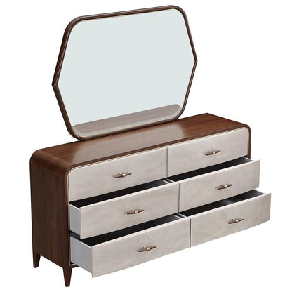 AICO by Michael Amini - Houston Dresser with Mirror - Walnut - 9095050SA-260-416 veiw 3