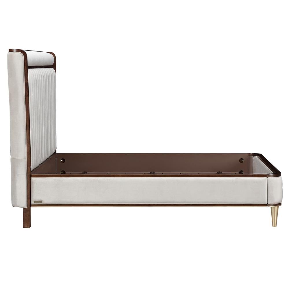 AICO by Michael Amini - Houston Eastern King Channel Tufted Panel Bed - Porcini/Walnut - 9095000EK3-416 veiw 5