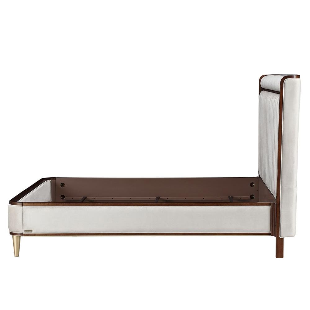 AICO by Michael Amini - Houston Eastern King Channel Tufted Panel Bed - Porcini/Walnut - 9095000EK3-416 veiw 6
