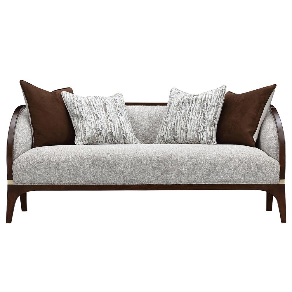 AICO by Michael Amini - Houston Loveseat - Pebble/Walnut - 9095825-PBL-416 veiw 2