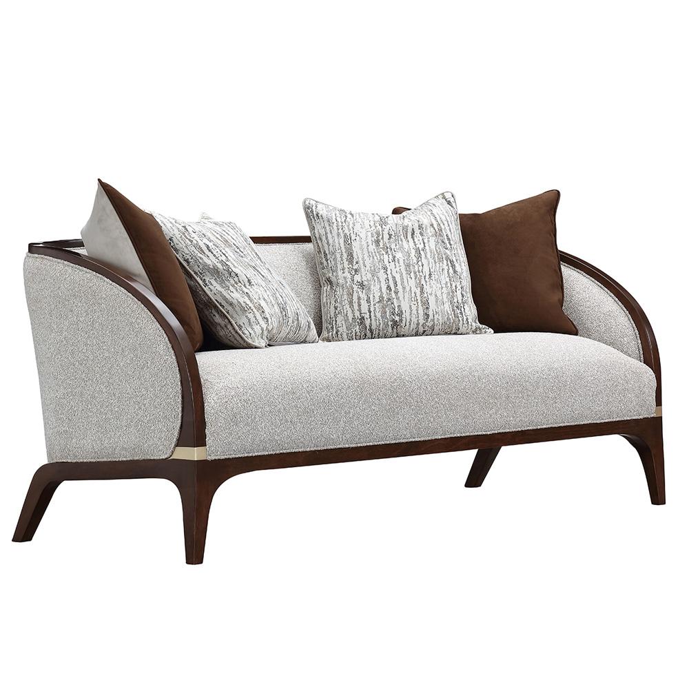 AICO by Michael Amini - Houston Loveseat - Pebble/Walnut - 9095825-PBL-416 veiw 3