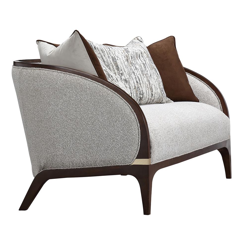 AICO by Michael Amini - Houston Loveseat - Pebble/Walnut - 9095825-PBL-416 veiw 4