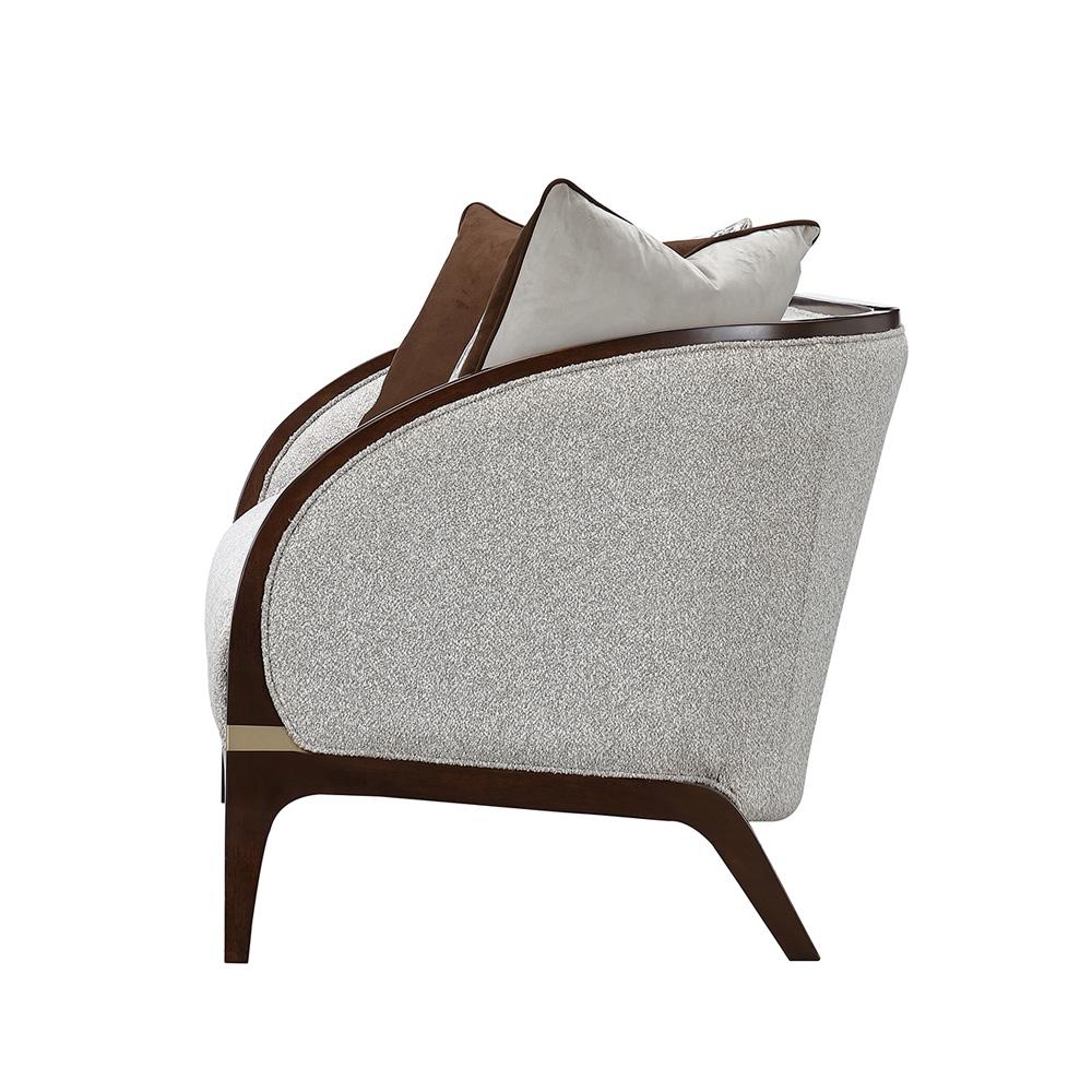 AICO by Michael Amini - Houston Loveseat - Pebble/Walnut - 9095825-PBL-416 veiw 9