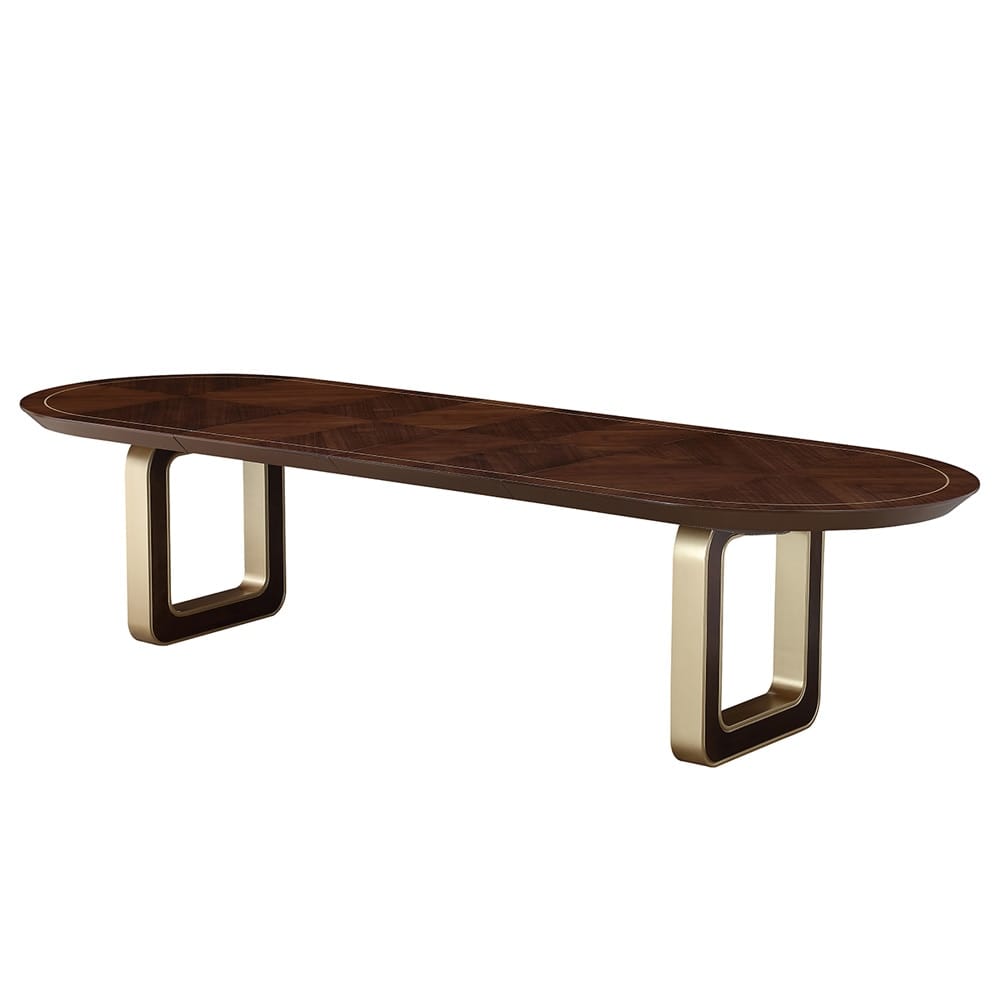 AICO by Michael Amini - Houston Oval Dining Table - Walnut - 9095002-416 veiw 1