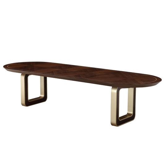 AICO by Michael Amini - Houston Oval Dining Table - Walnut - 9095002-416 veiw 1