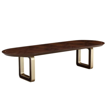 AICO by Michael Amini - Houston Oval Dining Table - Walnut - 9095002-416 veiw 3