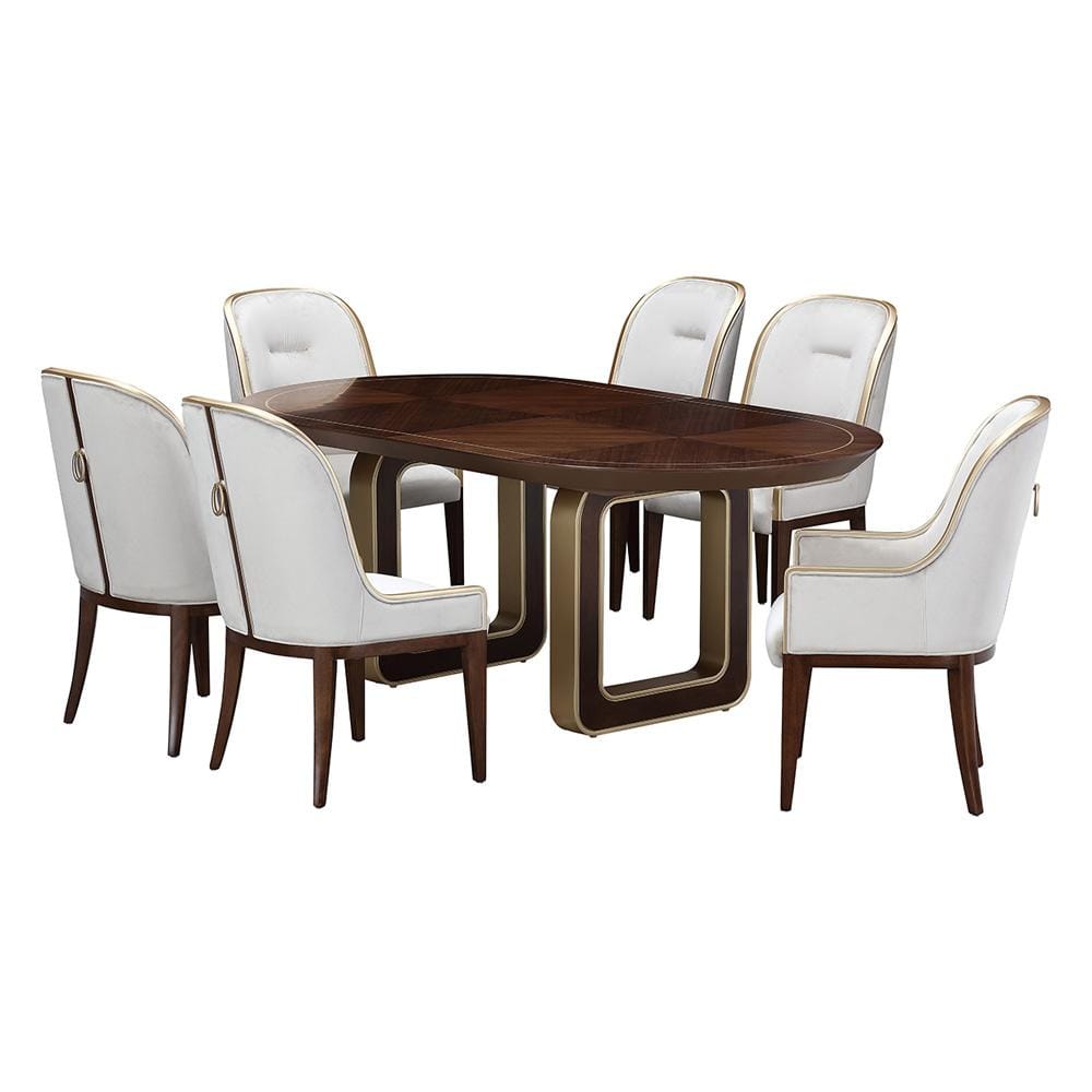 AICO by Michael Amini - Houston Oval Dining Table - Walnut - 9095002-416 veiw 8
