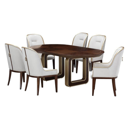 AICO by Michael Amini - Houston Oval Dining Table - Walnut - 9095002-416 veiw 8