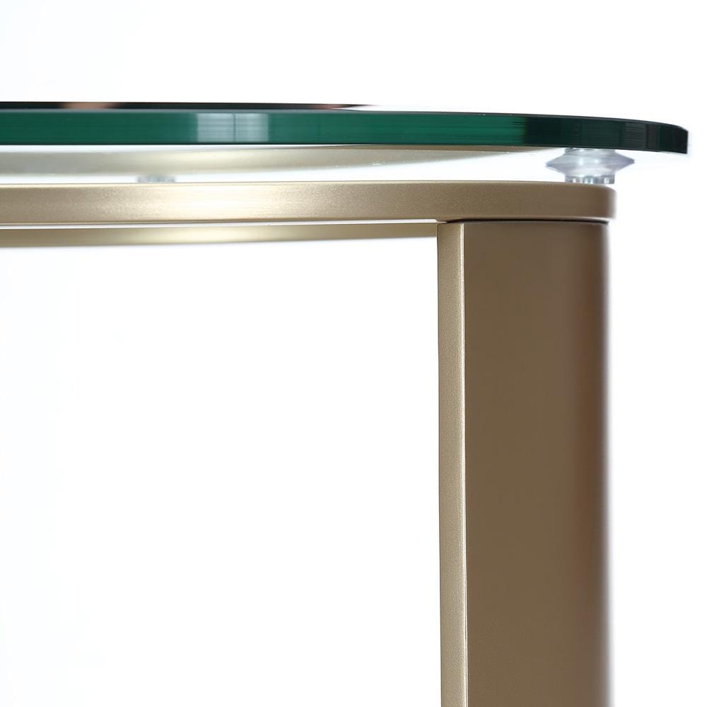 AICO by Michael Amini - Houston Round Chairside Table - Brushed Gold - 9095222-816 veiw 3