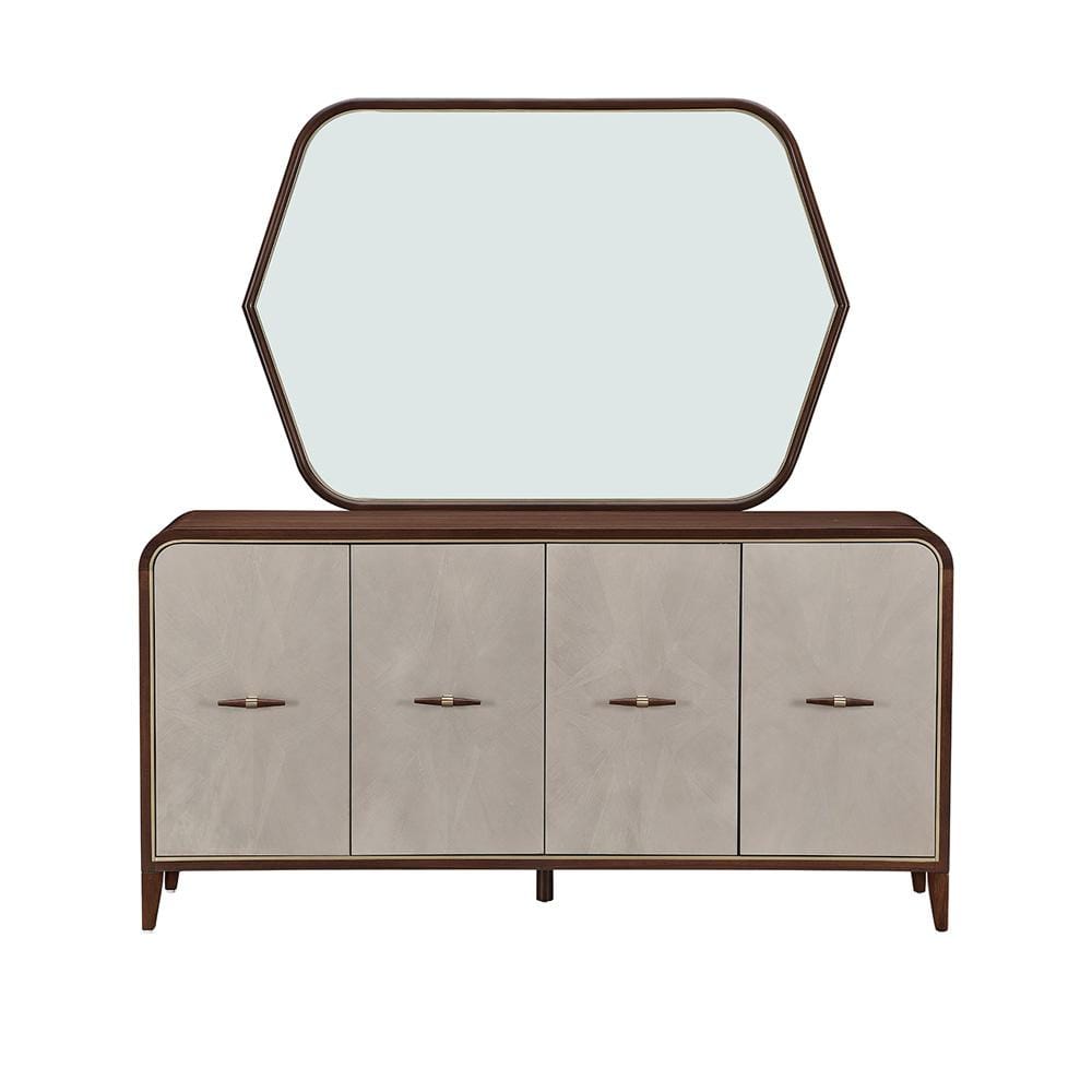 AICO by Michael Amini - Houston Sideboard with Mirror - Walnut - 9095007SA-260-416 veiw 3