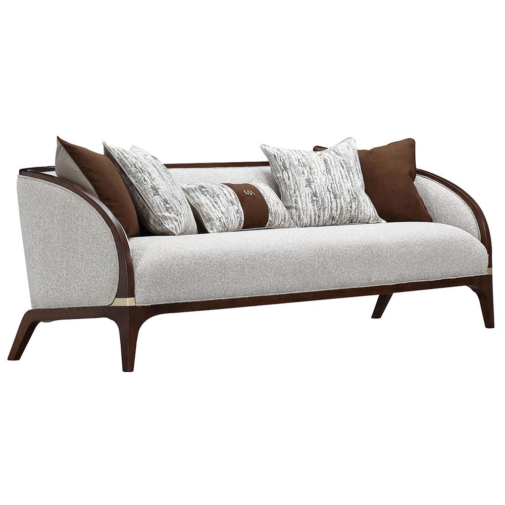 AICO by Michael Amini - Houston Sofa - Pebble/Walnut - 9095815-PBL-416 veiw 2