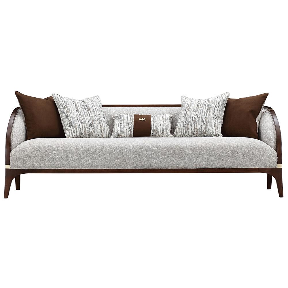 AICO by Michael Amini - Houston Sofa - Pebble/Walnut - 9095815-PBL-416 veiw 3