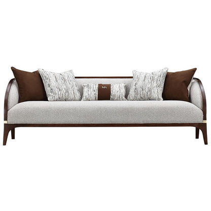 AICO by Michael Amini - Houston Sofa - Pebble/Walnut - 9095815-PBL-416 veiw 3