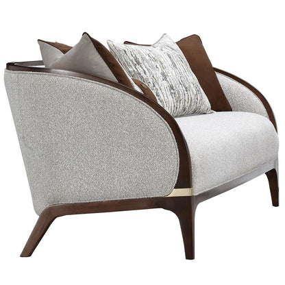AICO by Michael Amini - Houston Sofa - Pebble/Walnut - 9095815-PBL-416 veiw 4