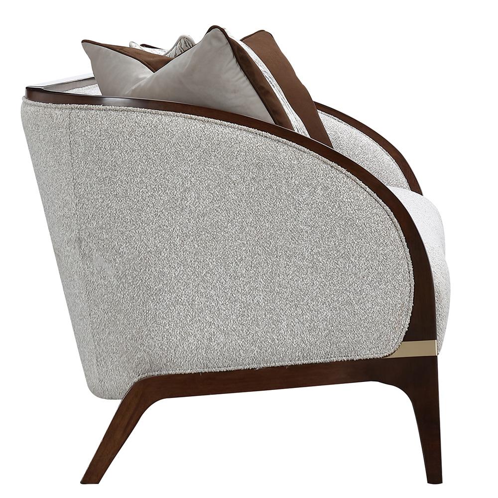 AICO by Michael Amini - Houston Sofa - Pebble/Walnut - 9095815-PBL-416 veiw 5