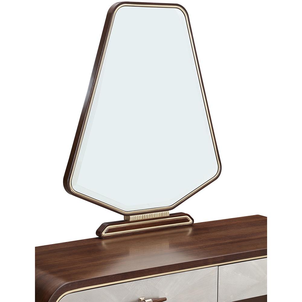 AICO by Michael Amini - Houston Vanity Table with Mirror & Chair - Walnut - 9095058VAN3-416 veiw 3