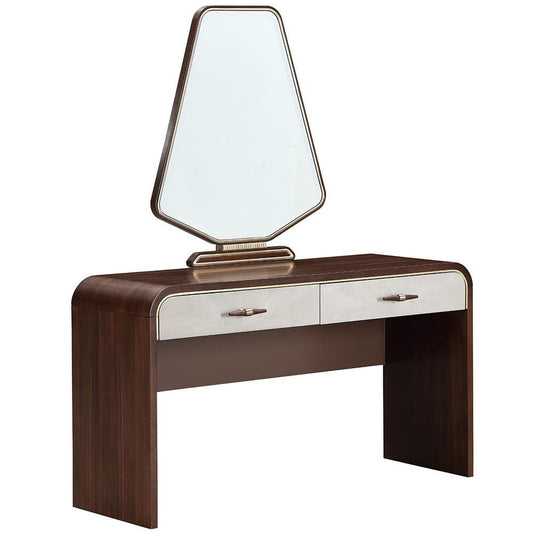 AICO by Michael Amini - Houston Vanity Table with Mirror - Walnut - 9095058VAN2-416 veiw 1