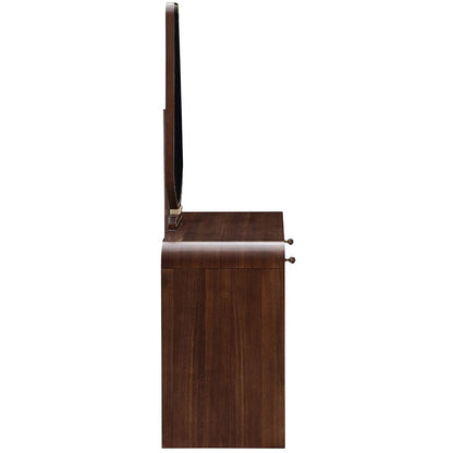 AICO by Michael Amini - Houston Vanity Table with Mirror - Walnut - 9095058VAN2-416 veiw 3