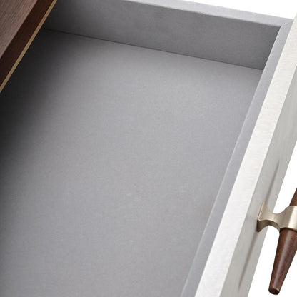 AICO by Michael Amini - Houston Vanity Table with Mirror - Walnut - 9095058VAN2-416 veiw 7