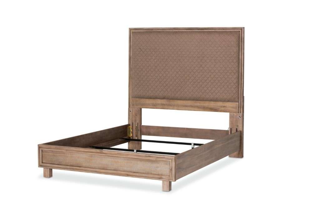 AICO by Michael Amini - Hudson Ferry - Cal. King Brn Fabric Diamond Quilted Panel Bed - Driftwood - KI-HUDF014CKB-216 veiw 2