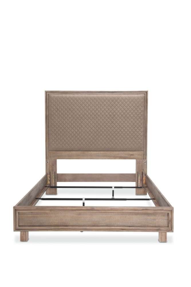 AICO by Michael Amini - Hudson Ferry - Cal. King Brn Fabric Diamond Quilted Panel Bed - Driftwood - KI-HUDF014CKB-216 veiw 3