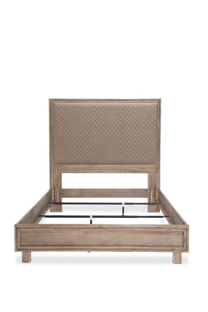 AICO by Michael Amini - Hudson Ferry - Cal. King Brn Fabric Diamond Quilted Panel Bed - Driftwood - KI-HUDF014CKB-216 veiw 3